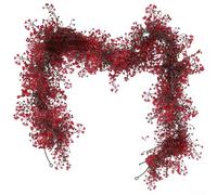 170cm Artificial Vine Wreath with Faux Flowers for Front Door| Fireplace & Staircase| Seasonal Décor for Thanksgiving| Christmas & Wedding| Purple(Big red)