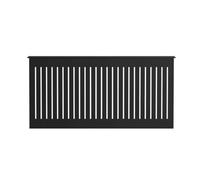 170Cm Black Wooden Slatted Large Radiator Cover