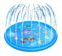 170CM Kids Splash Pad, Sprinkler Play Mat, Paddling Pool for Dog Kids, Sprinkle and Splash Water Play Mat, Summer Funny Toys Garden Beach Outdoor Spray Water Mat for Boy Girls Dog Water Toy Gifts