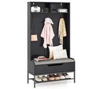 170cm Tall Hall Tree 4-in-1 Coat Rack Freestanding Entryway Bench