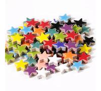 170g Ceramic Mosaic Tiles Pieces, Heart Star Oval Round Flower Shape Mosaics for Crafts Bulk,Student Adults Mosaic Kits Making (Star Mix)