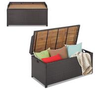 170L Outdoor Storage Bench Mix Brown Rattan Storage Container