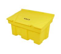 170L Yellow Grit Salt Bin Stackable Lockable Heavy Duty Containers 100x53x61CM Outdoor Rock Salt/Sand Storage with Lid