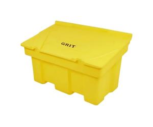 170L Yellow Grit Salt Bin Stackable Lockable Heavy Duty Containers 100x53x61CM Outdoor Rock Salt/Sand Storage with Lid