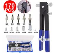 170pc Rivnut Tool Kit - M3-M8 Threaded Nut Riveter Gun Set VOGREX Multi One Size