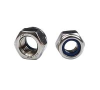 170PCS 304 Stainless Steel Hexagon Nylon Insert Lock Nut Assortment Kit Hex Self Locking Locknut Set M3/M4/M6/M8/M10/M12