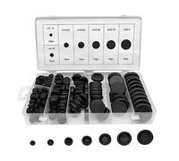 170Pcs 7 Sizes Rubber Grommet Assortment Kit, Firewall Hole Plug Set Electrical Wire Gasket Solid Hole Plugs Set