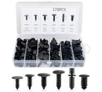 170PCS Automotive Christmas Tree Clips Assortment -6 Most Common Sizes Universal Auto Body Shield Retainer Fastener Clip, Replacement for GM Ford Honda Chrysler