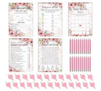 170Pcs Baby Shower Games & Decorations Set, Neutral Party Favours with 5 Fun Games, Descriptions & Wishes, Guess Who, Price, Word Search, Bingo