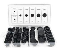 170pcs Black Rubber Grommet Assortment Set Hole Plug Set 7 Sizes Car Electrical Wire Gasket Kit for Wire, Plug and Cable