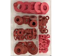 170pcs Red Fibre Washers Assortment Kit, Multi-Size Plumbing Gaskets Set with Storage Case