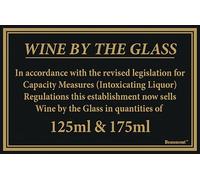 170x110mm 125ml & 175ml Wine Law Sign