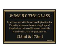 170x110mm 125ml & 175ml Wine Law Sign