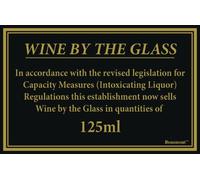 170x110mm 125ml Wine Law Sign