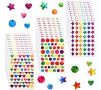 1710 Pcs Holographic Stickers for Kids, 30 Sheets Sparkly Rainbow Star Heart Circle Reward Stickers, Teacher Reward Stickers for Classroom, Well Done Reward Chart & Scrapbook Craft Decoration