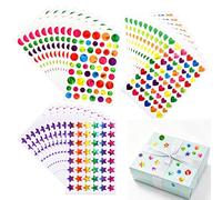 1710Pcs Gem Stickers Holographic Rainbow Stickers Various Shapes for Reward Student, Behavior Chart, Journal Decoration
