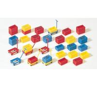 Preiser 17113 Set of crates and carts for transporting goods in scale 1:87