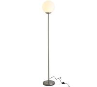 171cm Glass Globe Floor Lamp Metal Frame Sphere Light Pedal Switch Home Office Living Room Modern Unique Standing Beautiful Furnishing - Grey