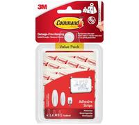 Command Assorted Adhesive and Mounting Refill Strips, Pack of 8 Small, 4 Medium, 4 Large Adhesive Strips - Damage Free Hanging - Holds up to 4.4 kg, White