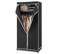 172Cm Cloth Organizer Wardrobe Freestanding Fabric Closet W/zippers &cover Black