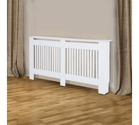 (172cm) Homcom Slatted Radiator Cabinet | White Heater Cover