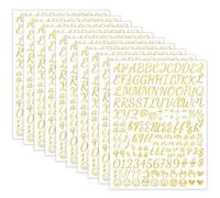 1730 Alphabet Letter Stickers, 10 Sheets Self Adhesive Monogram Stickers Upgraded Cute Handwriting Letter Vinyl Stickers for DIY Crafts Art Making Cards Notebook Decor (Glitter Gold, M)