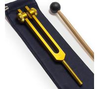 174 Hz Solfeggio Weighted Tuning Fork with Carry Bag and Striker, Gold