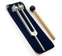 174 Hz Solfeggio Weighted Tuning Fork with Carry Bag & Striker, Silver