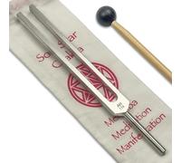 174 Unweighted Silver Solfeggio Chime Frequency Tuning Fork for Healing with Carry Bag and Striker - Sound Healing and Biofield Harmonization - Sound Healing Instruments, Sound Therapy Tools | Silver