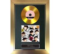 #175 BTS - I Need U Single Signed Autograph Mounted Cd Cover Record Reproduction PRINT A4 Rare Perfect Birthday (297 x 210mm) (Gold Frame)