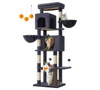 Feandrea Scratching Post, 178 cm High, XL, Multi-Storey Cat Tree | With 2 Caves, 2 Loungers, 5 Scratching Posts, Cat Brush, Large Platform, Dark Grey, CLAWFY Collection PCT182G02
