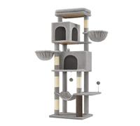 175 cm Tall Cat Tree with 5 Scratching Posts, Dove Grey