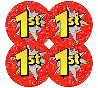 175 Holographic Sparkly 1st Place Childrens Pupils Motivational Reward Stickers 37mm Primary Teaching Services