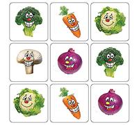 175 Mixed Vegetables Healthy Eating Diet Childrens Pupils Square School Praise Teachers Parents Reward Stickers 20mm Primary Teaching Services