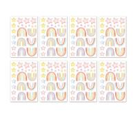 175 PCS Pink Rainbow Wall Stickers, Kids Nursery Wall Stickers with Star & Rainbow Designs, Removable Wall Decals for Girls Boys Bedroom Baby Room Decor Rainbow Bedroom Accessories for Children's Room