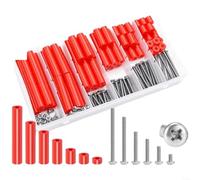 175 Pcs Red Silicone Outlet Spacers And 304 Stainless Steel Mounting Screws | Cut-to-Fit Electrical Socket Repair Shims For Granite For Tile Wood Drywall Flush Fit Gaskets Sunken Receptacles(175 Pieces)