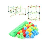 175-Piece Build-Your-Own Den Set for Kids - Fort Construction Toy with Balls, Sticks & Cloth (STEM & Creativity)
