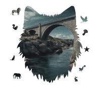175 Piece Jigsaw Puzzle for Adults Wolf Personalized Picture Puzzle A Bridge Across Customized Wooden Puzzles for Family, Birthday, Wedding, Game Nights Gifts Animal Wolf Shape Puzzles