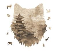 175 Piece Jigsaw Puzzle for Adults Wolf Personalized Picture Puzzle Ancient Architecture Customized Wooden Puzzles for Family, Birthday, Wedding, Game Nights Gifts Animal Wolf Shape Puzzles