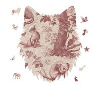 175 Piece Jigsaw Puzzle for Adults Wolf Personalized Picture Puzzle Animal Painting Patterns Customized Wooden Puzzles for Family, Birthday, Wedding, Game Nights Gifts Animal Wolf Shape Puzzles