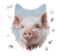 175 Piece Jigsaw Puzzle for Adults Wolf Personalized Picture Puzzle Big Eyes Looking at You Customized Wooden Puzzles for Family, Birthday, Wedding, Game Nights Gifts Animal Wolf Shape Puzzles