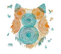 175 Piece Jigsaw Puzzle for Adults Wolf Personalized Picture Puzzle Complex Pattern Circles Customized Wooden Puzzles for Family, Birthday, Wedding, Game Nights Gifts Animal Wolf Shape Puzzles