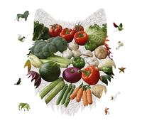 175 Piece Jigsaw Puzzle for Adults Wolf Personalized Picture Puzzle Introduction of Various Vegetables Customized Wooden Puzzles for Family, Birthday, Wedding, Game Nights Gifts Animal Wolf Shape Puzz