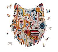 175 Piece Jigsaw Puzzle for Adults Wolf Personalized Picture Puzzle Many Colorful Shapes Customized Wooden Puzzles for Family, Birthday, Wedding, Game Nights Gifts Animal Wolf Shape Puzzles