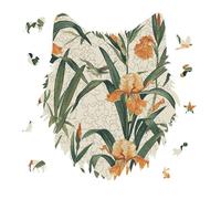 175 Piece Jigsaw Puzzle for Adults Wolf Personalized Picture Puzzle Orange Toned Plants Customized Wooden Puzzles for Family, Birthday, Wedding, Game Nights Gifts Animal Wolf Shape Puzzles