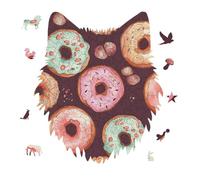 175 Piece Jigsaw Puzzle for Adults Wolf Personalized Picture Puzzle Pretty Donuts Customized Wooden Puzzles for Family, Birthday, Wedding, Game Nights Gifts Animal Wolf Shape Puzzles