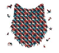 175 Piece Jigsaw Puzzle for Adults Wolf Personalized Picture Puzzle Repeating Pattern Customized Wooden Puzzles for Family, Birthday, Wedding, Game Nights Gifts Animal Wolf Shape Puzzles