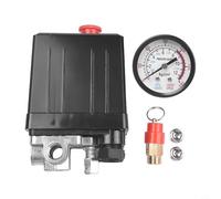 175 PSI 4-Port Air Compressor Pressure Switch with Manifold Regulator and Safety Valve for 220V Industrial & Workshop Use