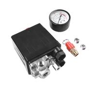 175 PSI 4-Port Air Compressor Pressure Switch with Manifold Regulator & Safety Valve - 220V, 15A, 12 Bar, for Industrial and Workshop Use