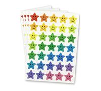 175 Rainbow Smiley Face Star Stickers - 1 Inch Colorful Reward Stickers for Kids, Teachers, Charts & Crafts - Self-Adhesive Star Labels for Classroom & School Supplies